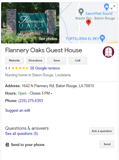 Sample Google Business Profile