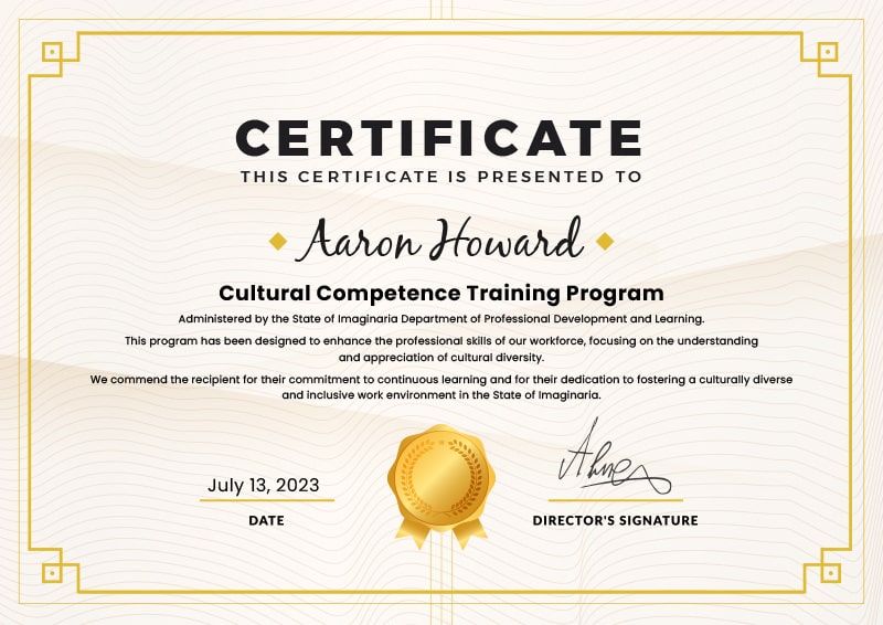 an example of what a CEU certificate might look like.